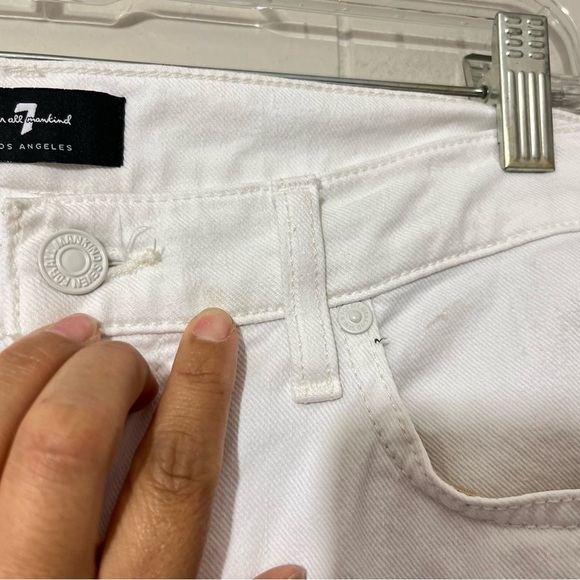 7 For All Mankind High Waist Cropped Straight White Jeans Size 29 - Picture 5 of 12